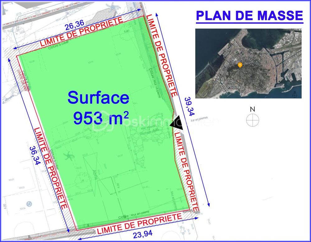 Vente Terrain Mont Saint-Clair, Sète – Terrain plat, rareté absolue Sete