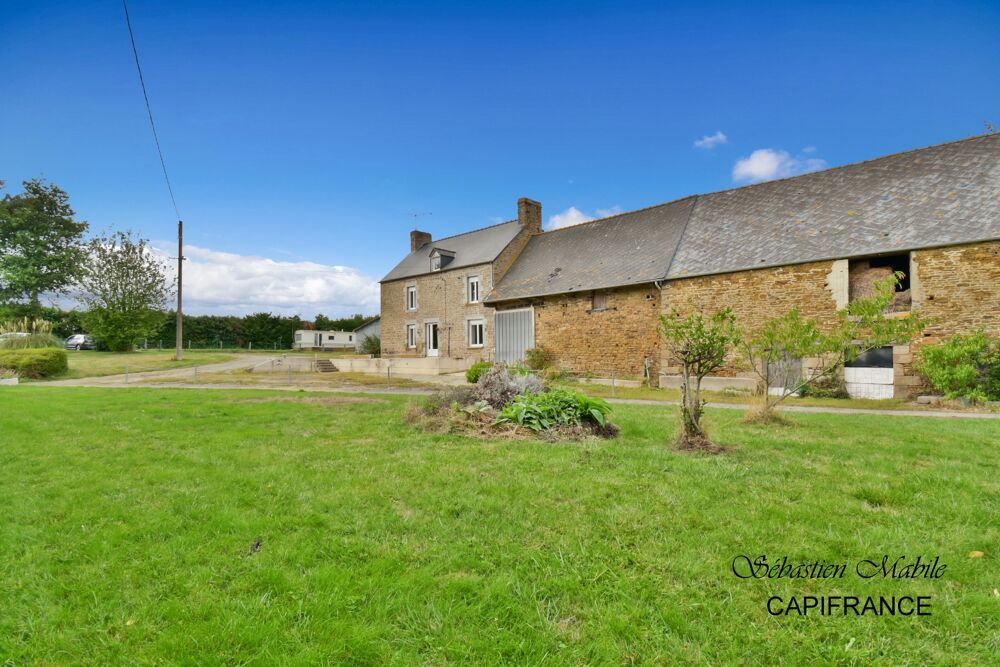 Vente Maison Ancien corps de ferme en pierre à vendre avec plusieurs bâtiments à Pleine-Fougères (35) en Bretagne en Baie du Mont Saint Miche Pleine fougeres