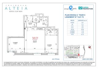 Vente Appartement BERCK-SUR-MER – À 50 M DE LA PLAGE – T3 DE 67 M² – 2 CHAMBRES, 2 SALLES D'EAU Berck
