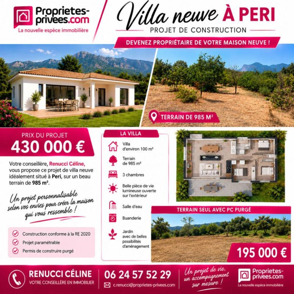 Vente Terrain Terrain à Peri de 985 m2 avec PC purgé Peri