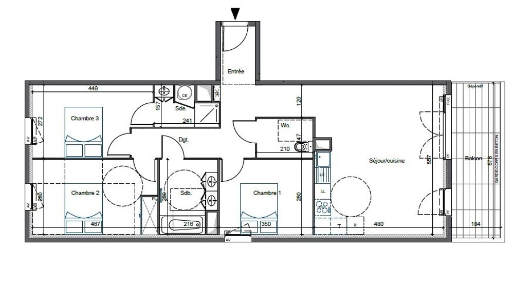 Location Appartement T4 NEUF avec balcon et parking à CAVAILLON Cavaillon