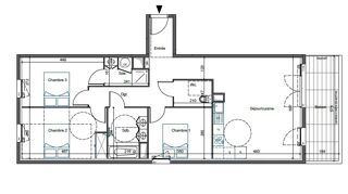  Appartement à louer 4 pièces 85 m²