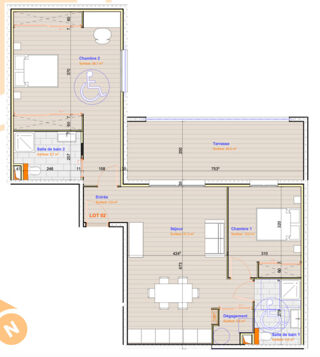  Appartement � vendre 3 pi�ces 84 m�