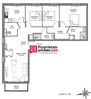  Appartement � vendre 4 pi�ces 87 m�