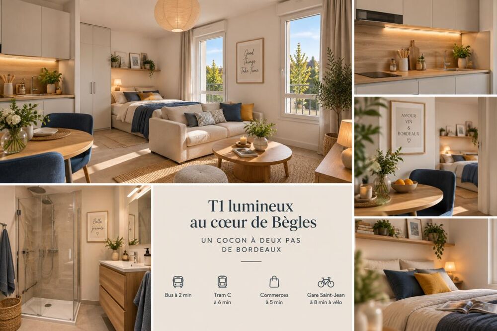 T1 lumineux au coeur de Bègles  Un cocon à deux pas de Bordeaux