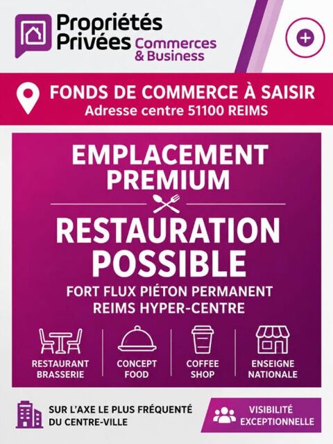 TOUT COMMERCE EMPLACEMENT PREMIUM, FLUX PIETON PERMANENT 540000 51100 Reims