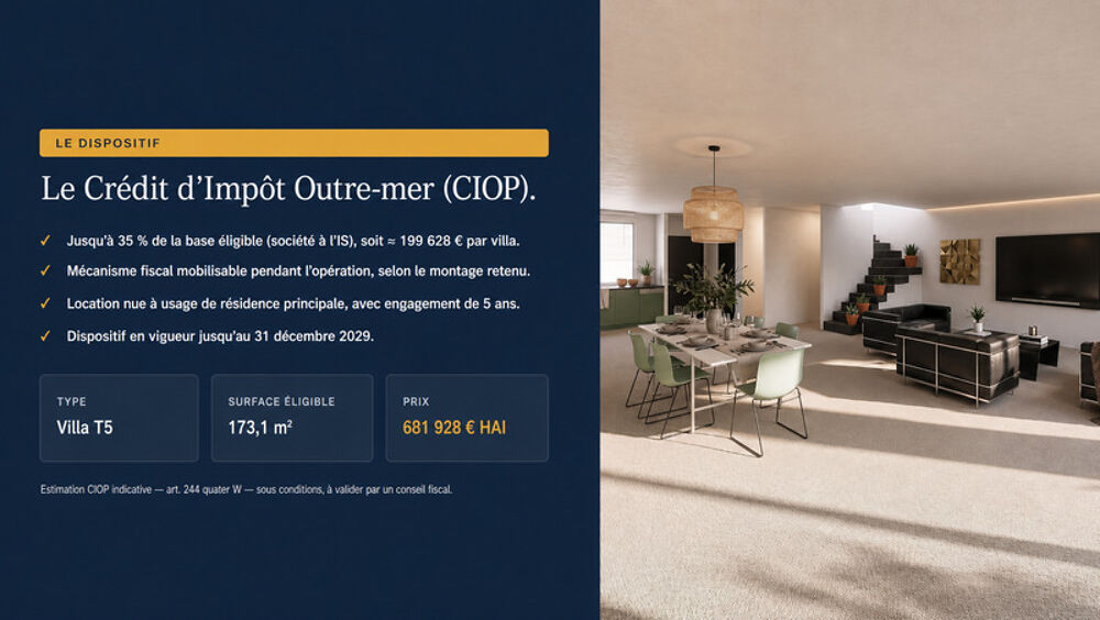 Villa Haut de gamme Saint-Denis  Villas T5 neuves elligibles CIOP