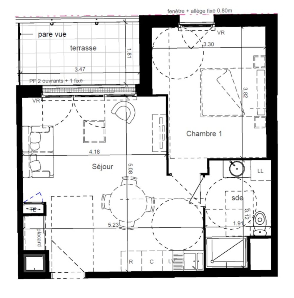 appartement T2 neuf à vendre SOTTEVILLE LES ROUEN (76), surface hab. 40.95 m2 + terrasse 6.38 m2