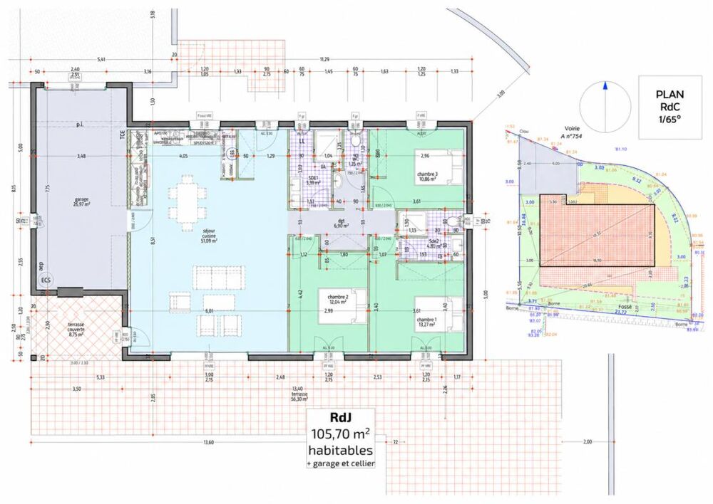 Vente Maison Maison de plain-pied en cours de construction 3 chambres Floure