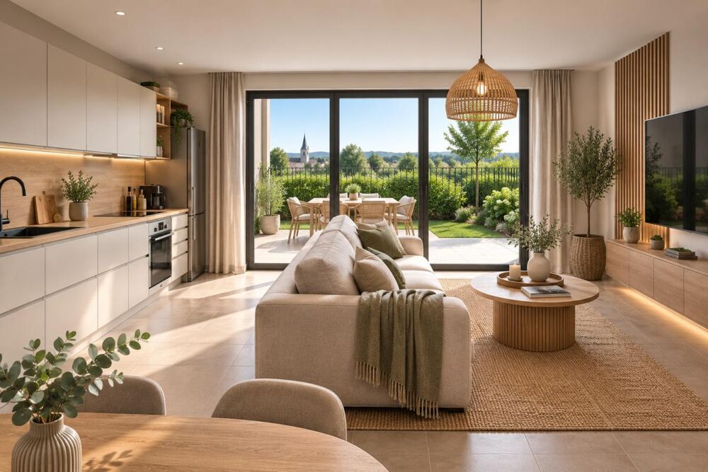 Vente Appartement T3 JASSANS-RIOTTIER 63m²  - TERRASSE -  GRAND SÉJOUR OUVERT Jassans riottier