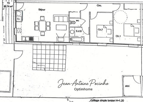  Appartement � louer 3 pi�ces 65 m�