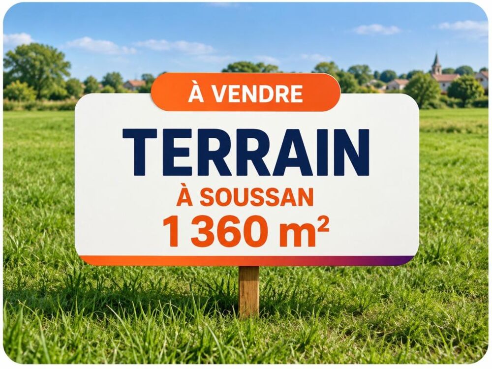 Vente Terrain TERRAIN 1 360 M² – DOUBLE ACCÈS – SPÉCIAL INVESTISSEUR Soussans
