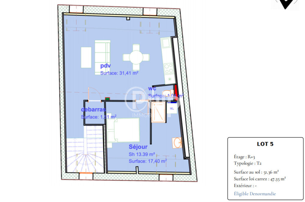 Vente Appartement Plateau  rnover Boulogne proxi vieille ville Boulogne sur mer