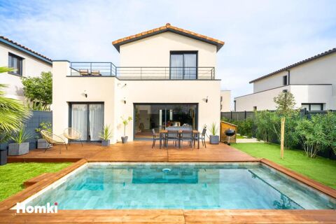   Maison contemporaine 125 m� avec piscine, jardin paysag� et toit terrasse - Lansargues Maison - 5 pi�ce(s) - 125 m�