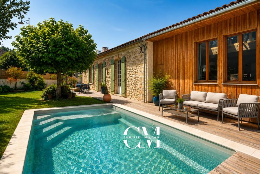 Vente Maison Maison en pierre plain pieds 175 m² Le Bouscat Centre, jardin, piscine, double garage Le bouscat