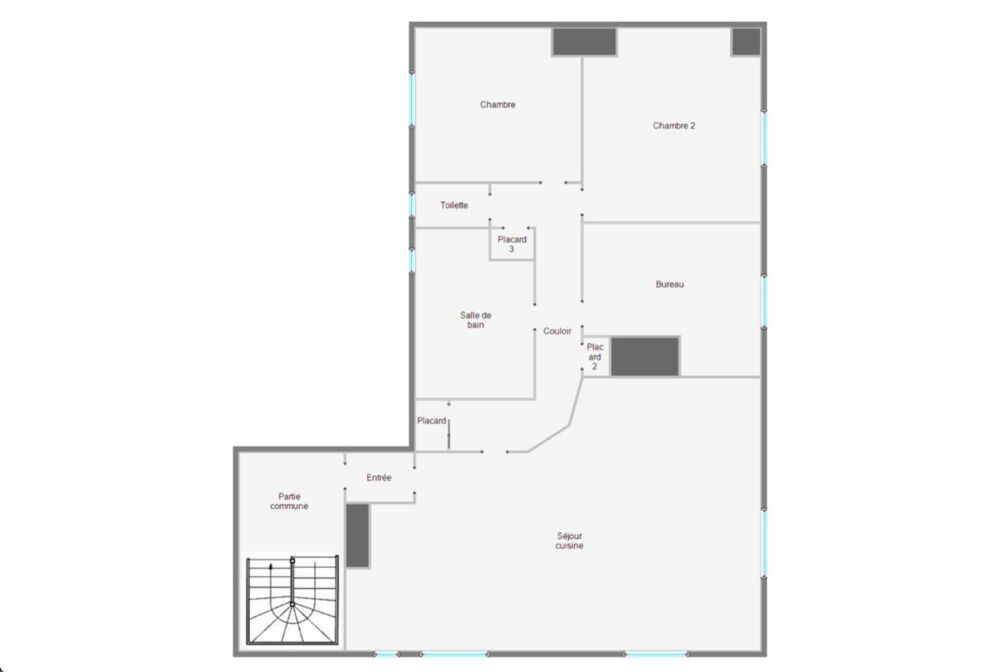 Vente Appartement 37000 - TOURS - APPARTEMENT T4 - 3 CHAMBRES - 87 M² - BALCON - LUMINEUX - GARE À 10 MIN À PIED Tours