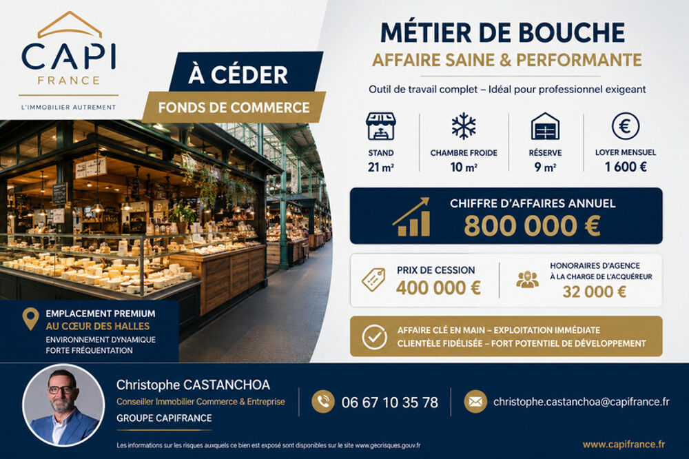  À CÉDER – Fonds de commerce Biarritz