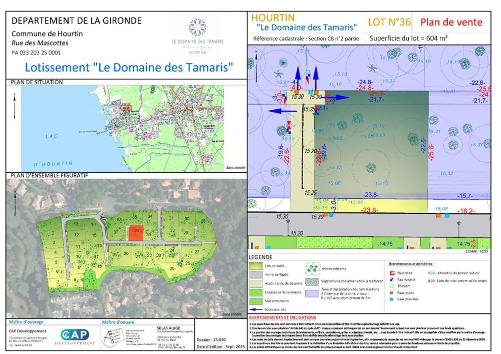 Vente Terrain HOURTIN-PORT - Terrain viabilisé 604 m² à proximité du lac Hourtin