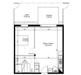  Appartement à louer 2 pièces 44 m²