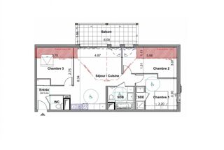  Appartement  vendre 4 pices 77 m