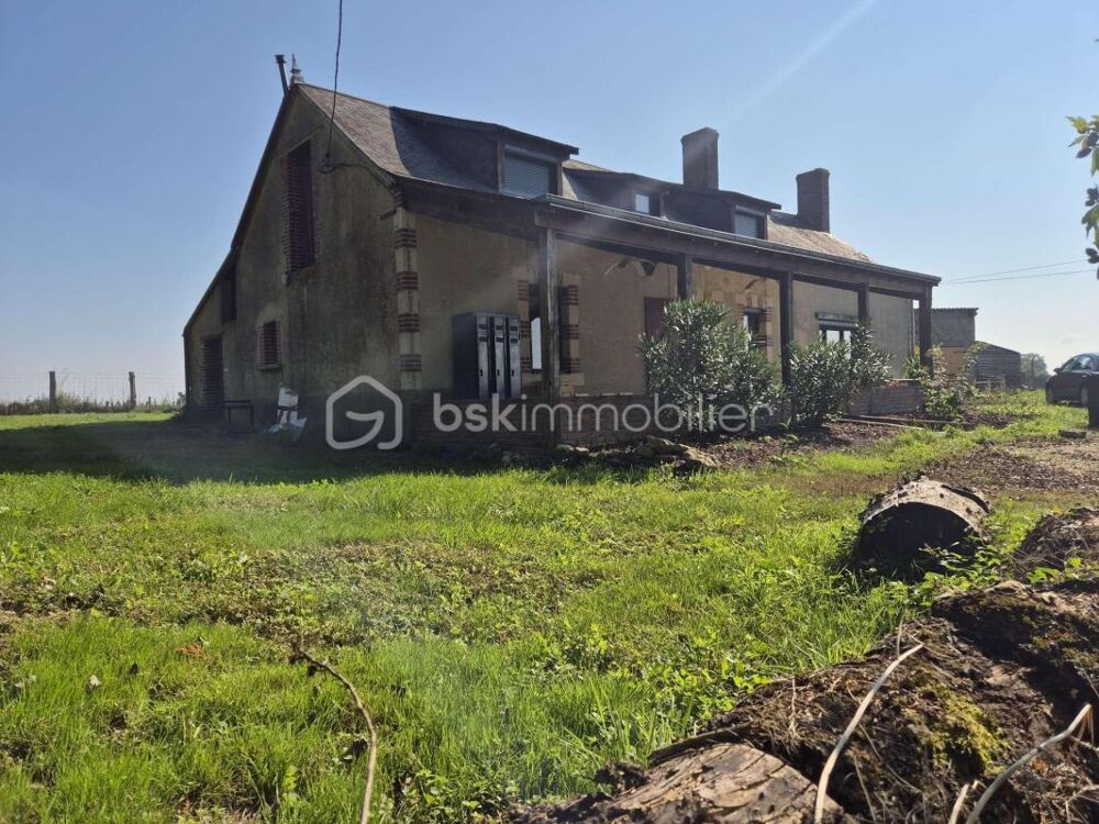 Longère avec près de 5 hectares  prairie, bois, potentiel  secteur Sud Sarthe / Nord Touraine