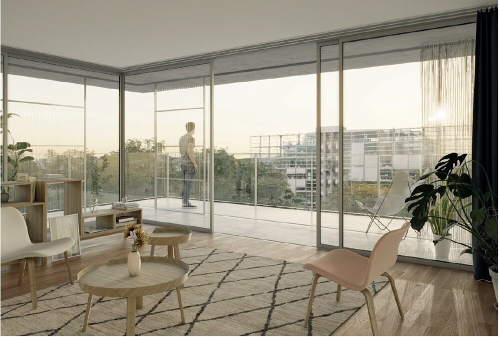 appartement T5 neuf à vendre PARIS 14e, surface hab. 102.60 m2 + balcons + jardin d'hiver 23.30 m2
