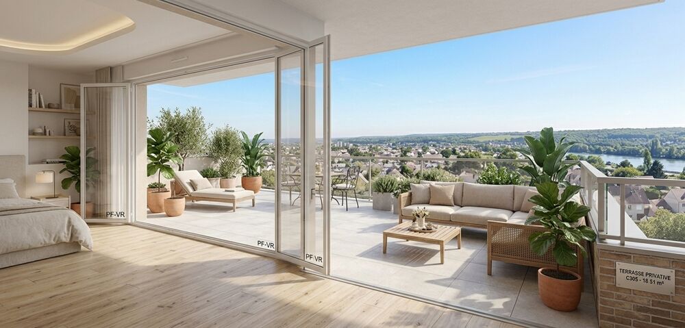 ANDRÉSY  T3 NEUF EN DERNIER ÉTAGE AVEC GRANDE TERRASSE ET PARKING