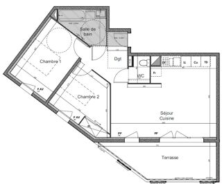  Appartement à louer 3 pièces 62 m²