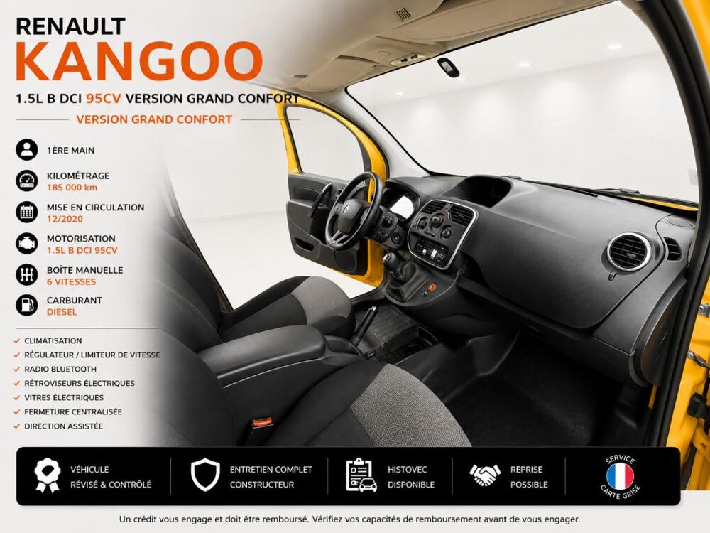 Kangoo Express 1&deg; Main / 1.5L B DCI 95cv de 2021 version GRAND CONFORT CLIM 2021 occasion 60430 Abbecourt