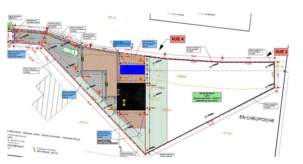 Vente Terrain Prenois terrain constructible de 1462m2 Prenois