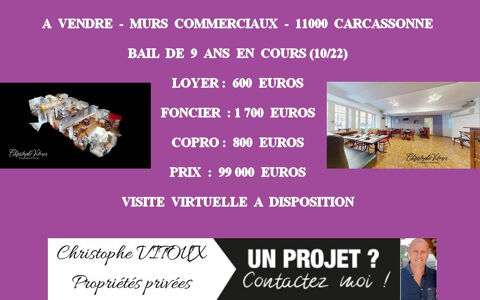 11000 CARCASSONNE - MURS COMMERCIAUX LIBRES 90 M&sup2; 99000 11000 Carcassonne
