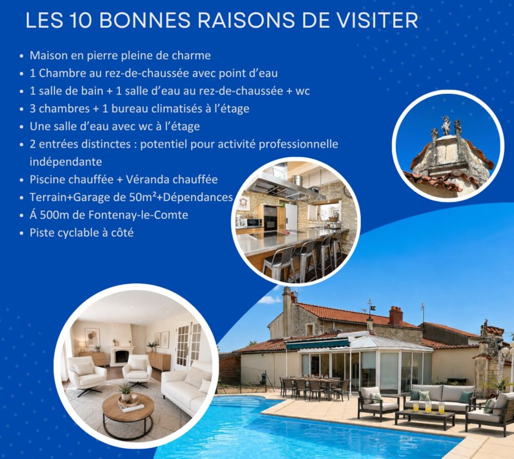 Vente Maison Maison de caractère-4ch+bur-à 500m de Fontenay (85) Fontenay le comte