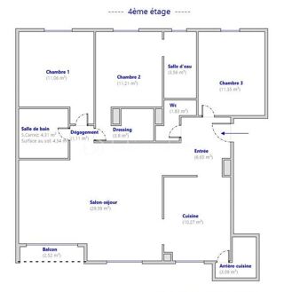  Appartement � vendre 4 pi�ces 97 m�