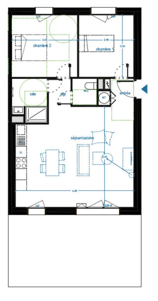  Appartement � vendre 3 pi�ces 66 m�