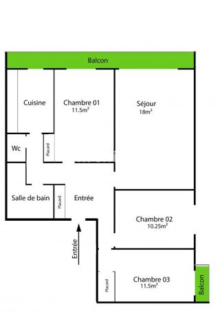  Appartement � vendre 4 pi�ces 72 m�