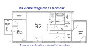  Appartement  vendre 3 pices 70 m
