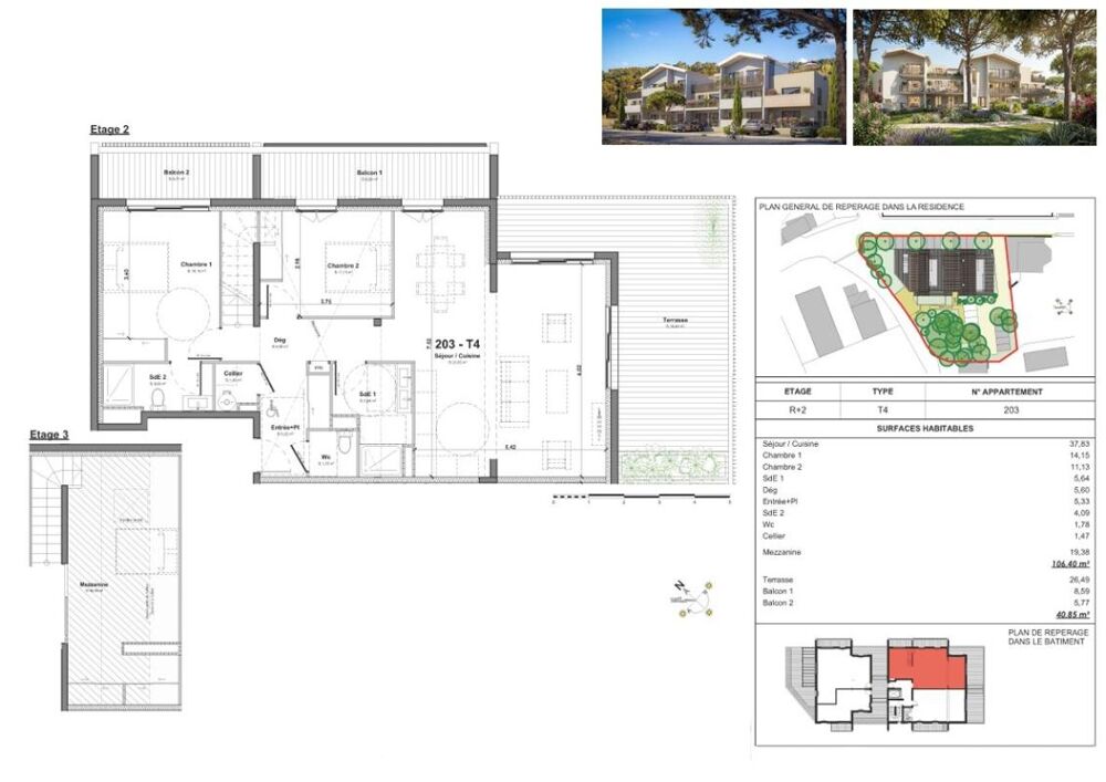 Vente Appartement LA FRANQUI, T4 DERNIER ÉTAGE 106 M², PLAGE À PIED, TERRASSE 26 M², BALCONS ET PARKING La franqui