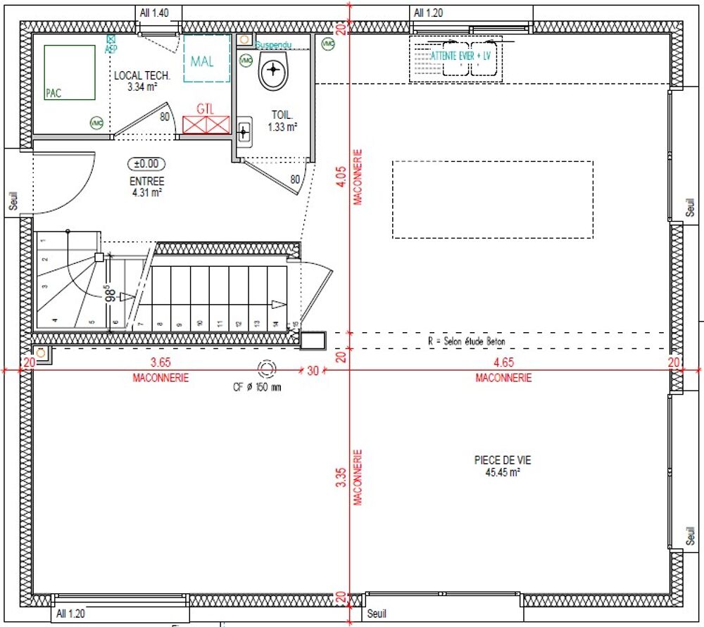 Vente Maison Superbe projet avec PC déposé au centre de Faucigny Faucigny