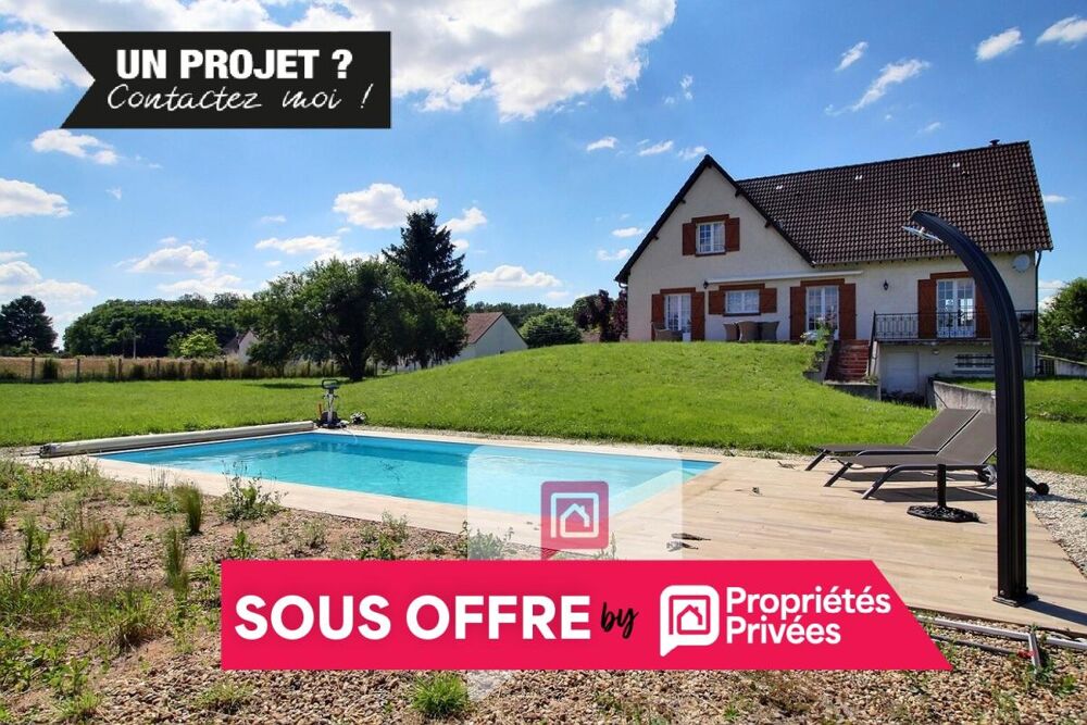 Vente Maison 1h15 de Paris - A VENDRE SPACIEUSE MAISON 8 PIECES, SOUS-SOL, PISCINE, TERRAIN 4350  m² Villemandeur