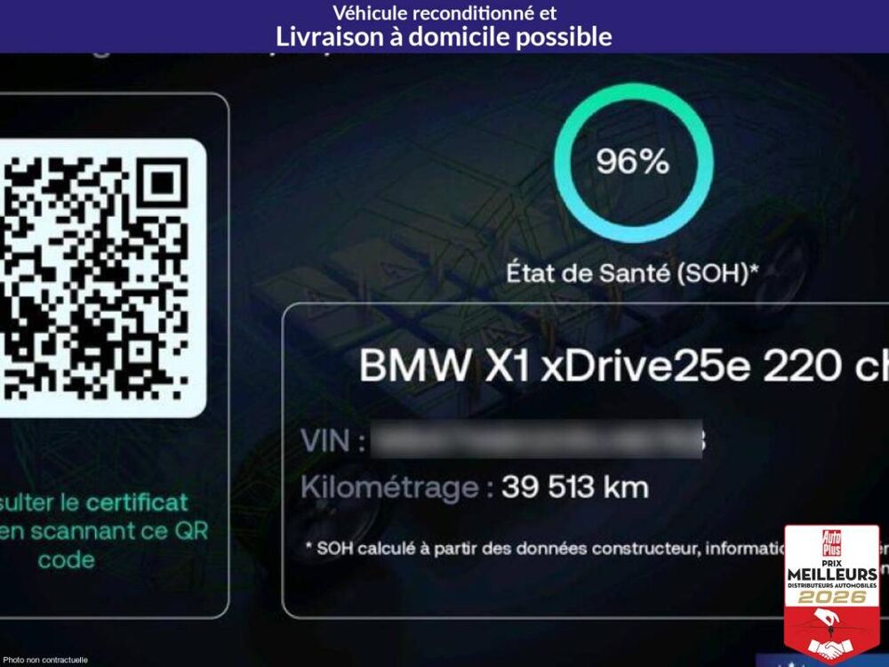X1 xDrive 25e 220 BVA6 xLine +Toit ouvrant panoram 2021 occasion 10150 Lavau