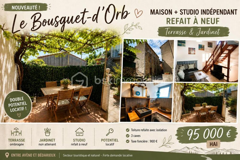 ? MAISON + STUDIO INDÉPENDANT REFAIT À NEUF avec TERRASSE & JARDINET