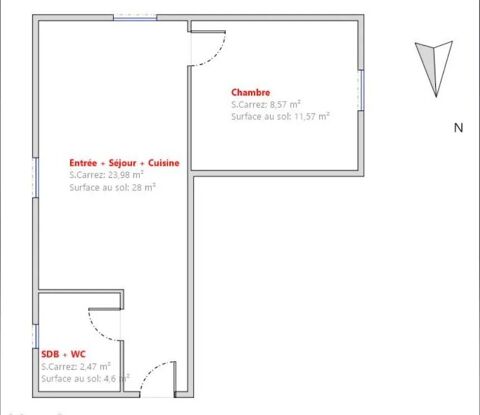  Appartement � louer 2 pi�ces 35 m�