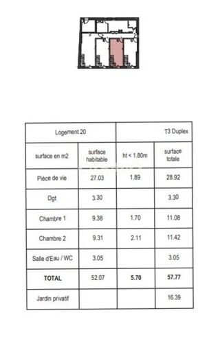  Duplex/triplex � vendre 3 pi�ces 52 m�