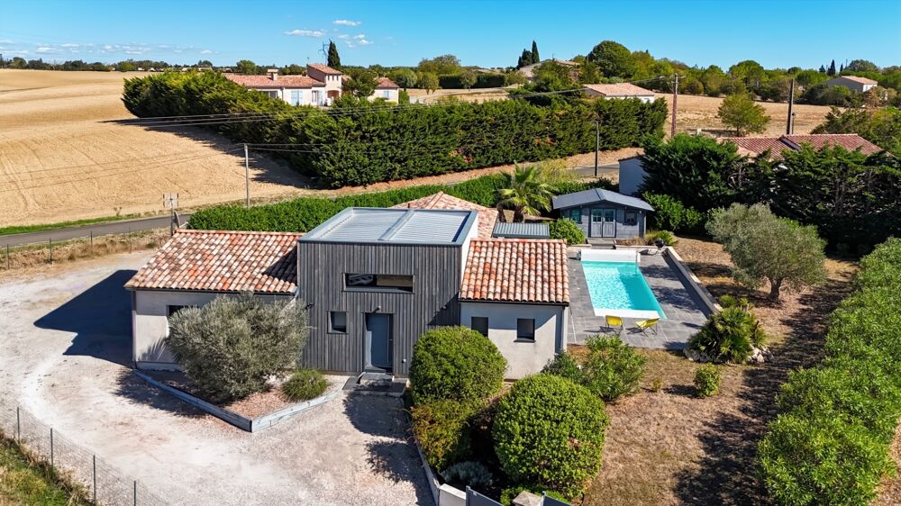 Maison contemporaine ossature bois 130 m² avec piscine et terrain 1300 m2