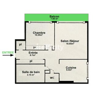  Appartement � vendre 2 pi�ces 49 m�