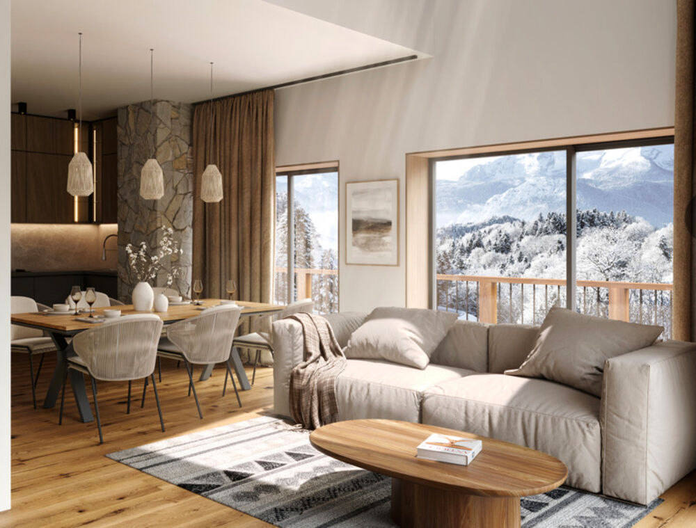 Unique aux Houches 74: T2 avec balcon face montagne