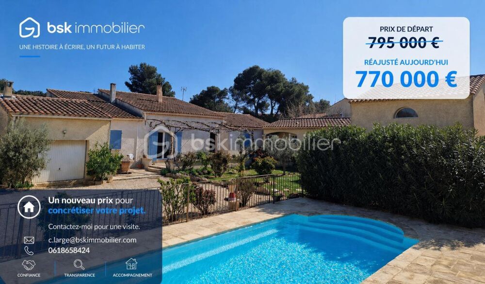 Grande maison familiale avec dépendance indépendante  Pélissanne  Piscine, sauna, jardin paysager