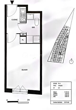  Appartement � vendre 1 pi�ce 22 m�