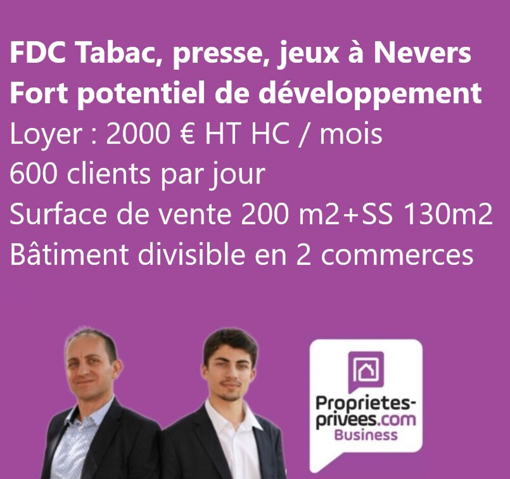   NEVERS - OPPORTUNITE DE REPRISE TABAC PRESSE A FORT POTENTIEL DE DEVELOPPEMENT 