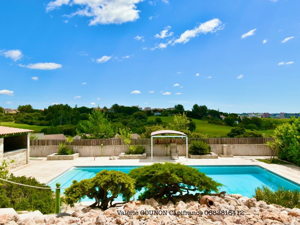 Villa méditerranéenne à vendre 5 pièces-JUVIGNAC (34)-197 m²utiles3,4 chambres-sous-sol 182m2-garage double-Piscine